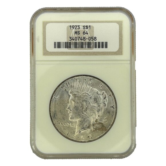 1923 $1 Peace Silver Dollar MS-64 NGC 340748-058 - Picture 1 of 2